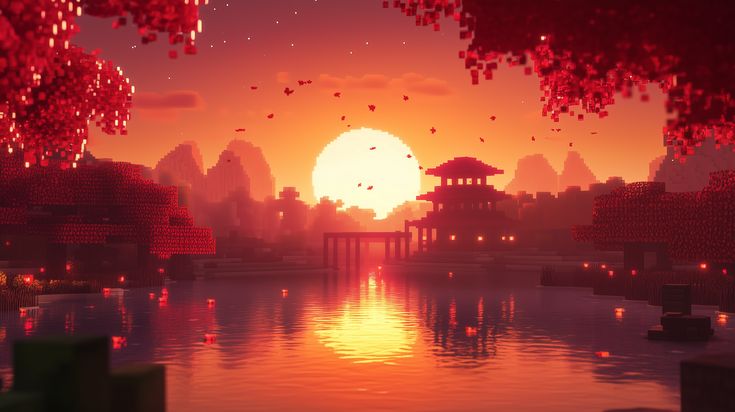 Entardecer no templo no servidor
