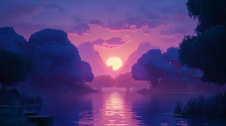 Lago ao crepúsculo